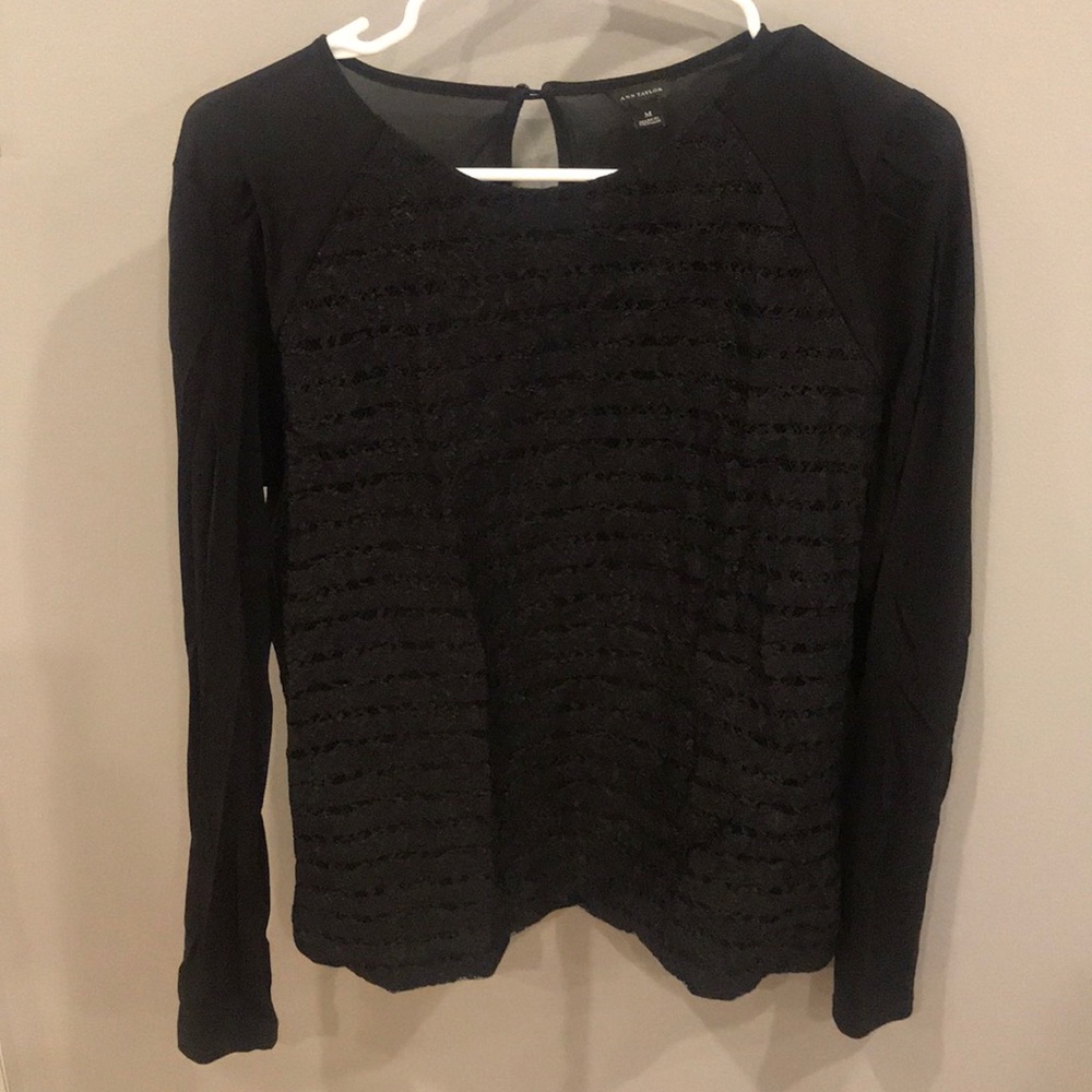 Ann Taylor black blouse size medium